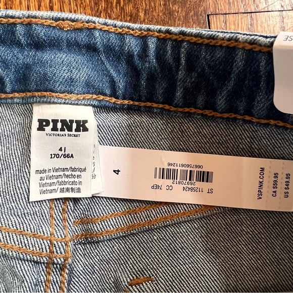 NWT PINK Victoria’s Secret Cut Off Shorts Frayed Hem only size 4 and 8 left - Picture 2 of 3